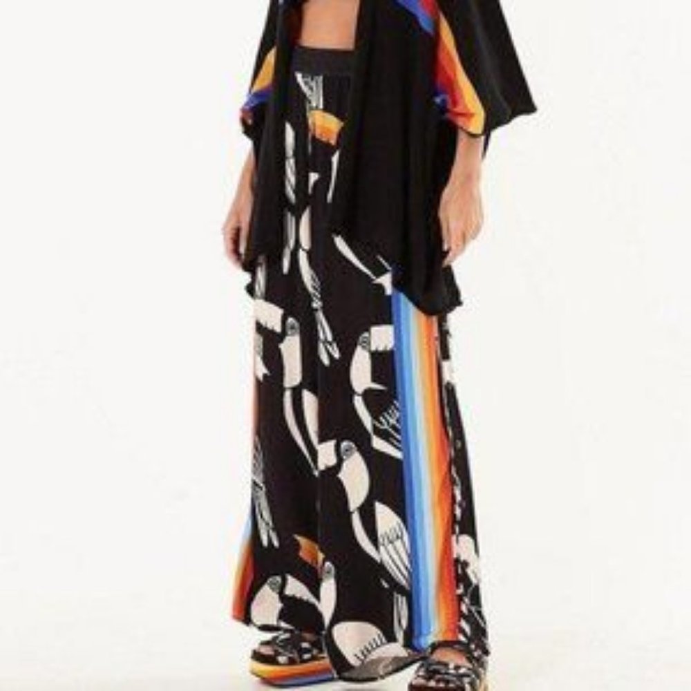 Farm Rio Wide Leg Tucanos Pants - Picture 2 of 8
